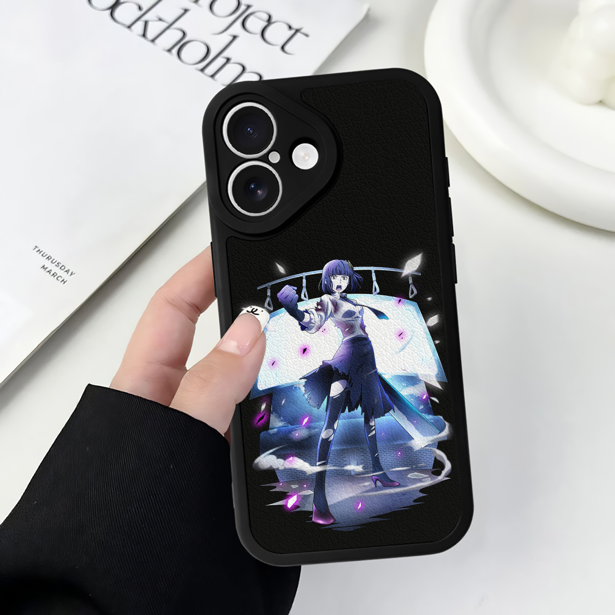 （画像用） 文豪ストレイドッグス Bungo Stray Dogs 【iPhone 16シリーズ対応】シリコンスマホケース（レザー調） 材質：シリコン